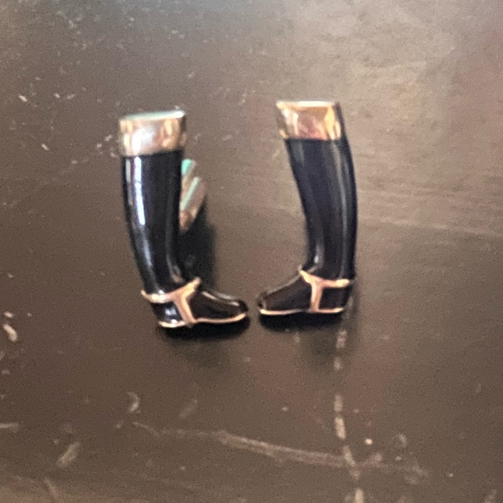 Gucci Black Enameled Riding Boot Cufflinks